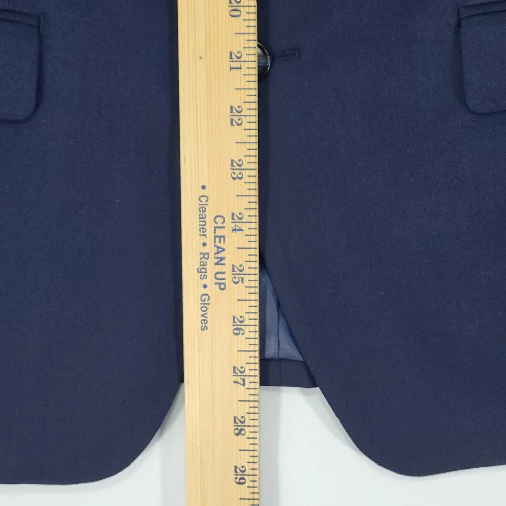 Alfani Men's Sport Coat Blazer Two Button Navy Blue Polyester Blend Slim 38S NEW